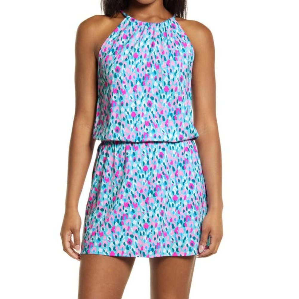 Lilly Pulitzer Gianni Skort Romper Multi Hottie Dottie - small